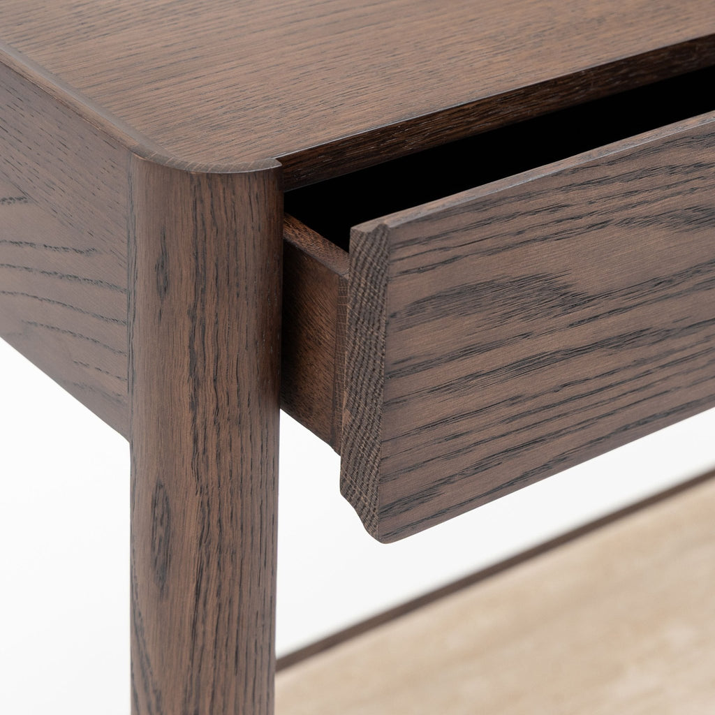Nell Console - Espresso Oak & Travertine - Console Table with Storage Tolv Loom Collection Dubai
