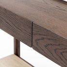 Nell Console - Espresso Oak & Travertine - Console Table with Storage Tolv Loom Collection Dubai