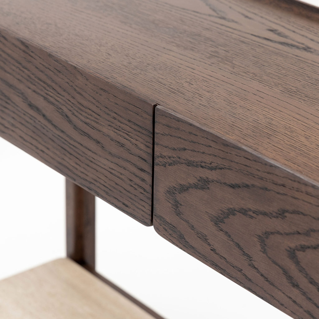 Nell Console - Espresso Oak & Travertine - Console Table with Storage Tolv Loom Collection Dubai