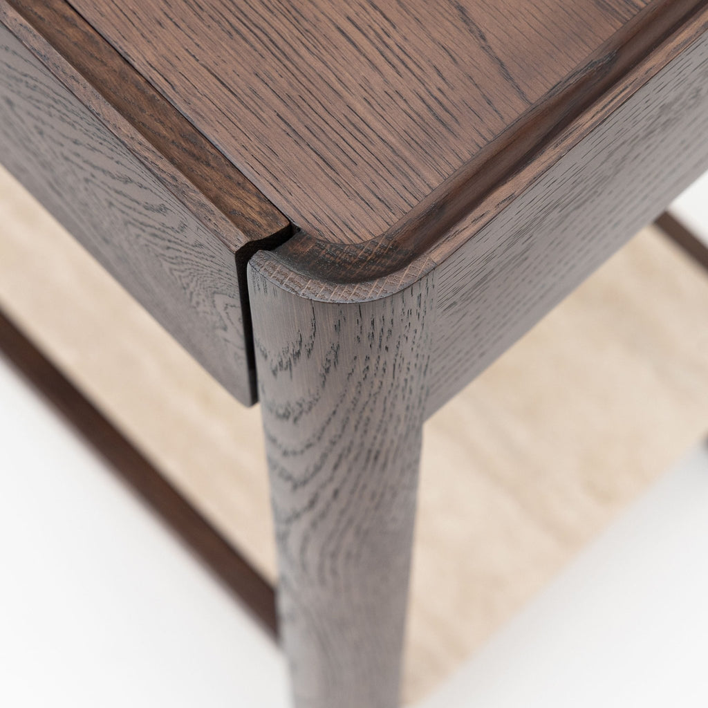 Nell Console - Espresso Oak & Travertine - Console Table with Storage Tolv Loom Collection Dubai