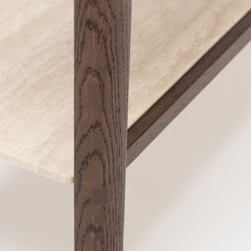 Nell Console - Espresso Oak & Travertine - Console Table with Storage Tolv Loom Collection Dubai