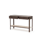 Nell Console - Espresso Oak & Travertine - Console Table with Storage Tolv Loom Collection Dubai