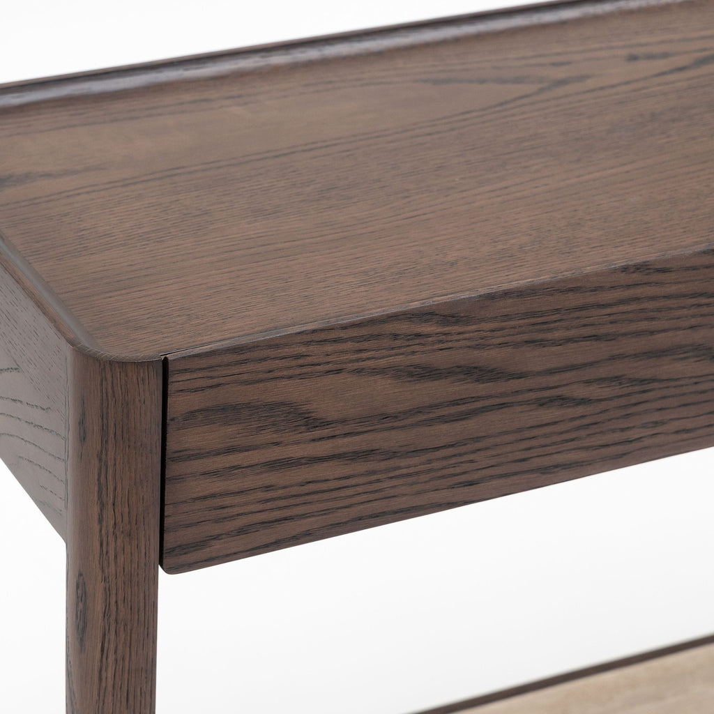 Nell Console - Espresso Oak & Travertine - Console Table with Storage Tolv Loom Collection Dubai