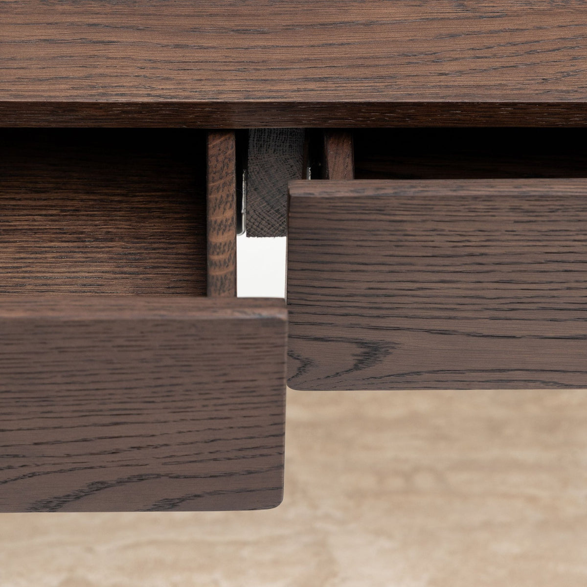 Nell Console - Espresso Oak & Travertine - Console Table with Storage Tolv Loom Collection Dubai