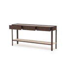 Nell Console - Espresso Oak & Travertine - Console Table with Storage Tolv Loom Collection Dubai