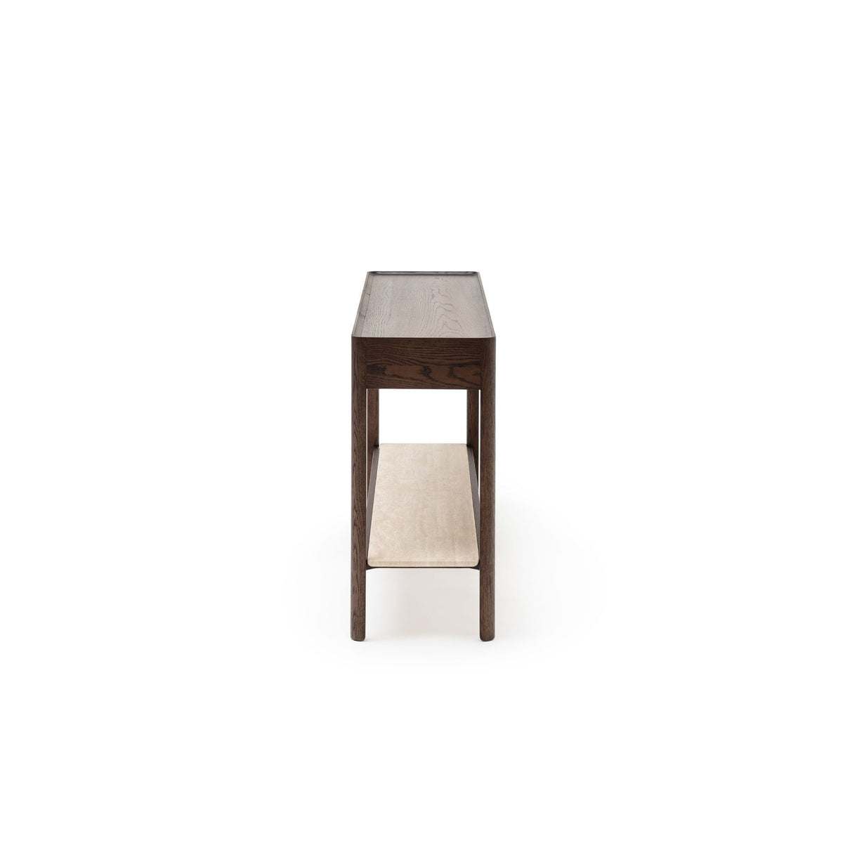 Nell Console - Espresso Oak & Travertine - Console Table with Storage Tolv Loom Collection Dubai