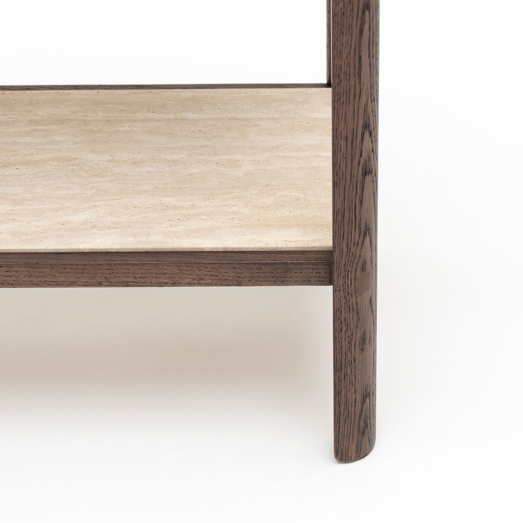 Nell Console - Espresso Oak & Travertine - Console Table with Storage Tolv Loom Collection Dubai