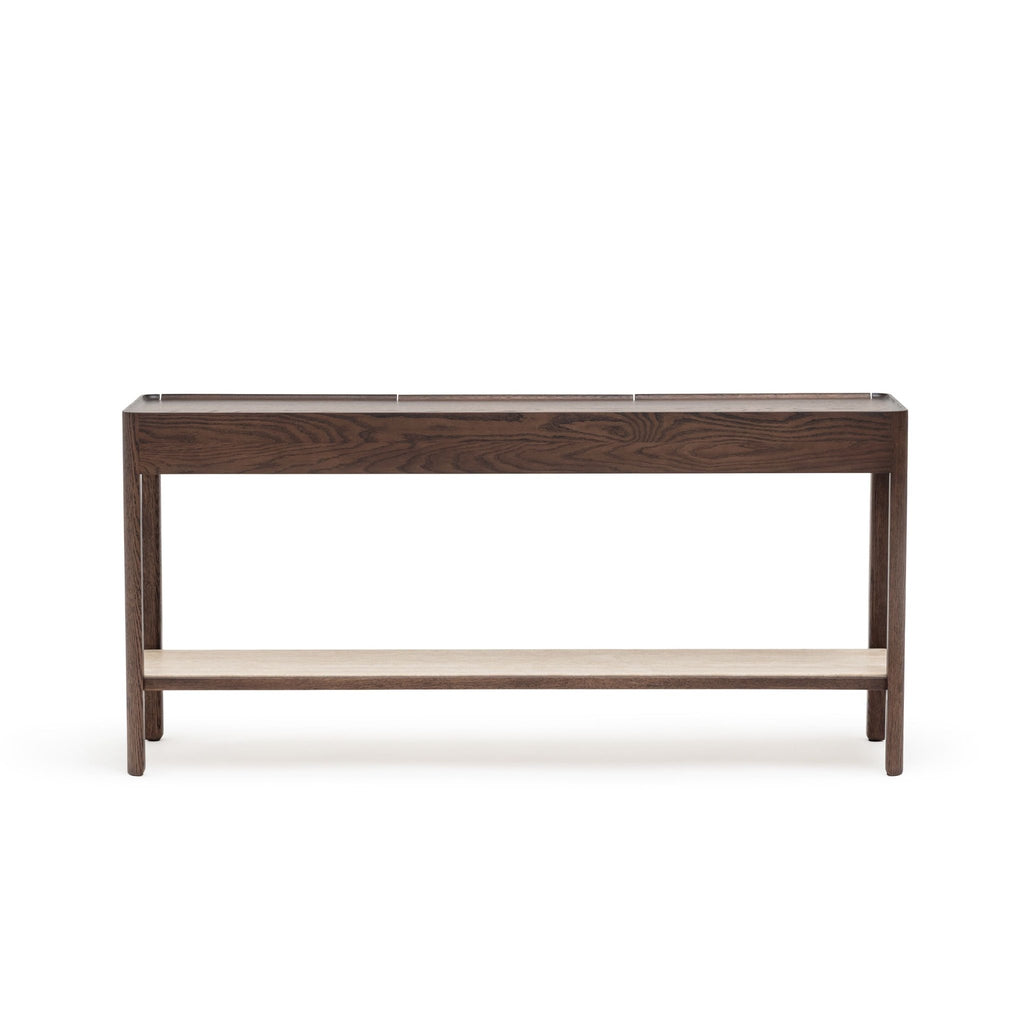 Nell Console - Espresso Oak & Travertine - Console Table with Storage Tolv Loom Collection Dubai