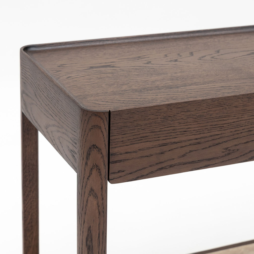 Nell Console - Espresso Oak & Travertine - Console Table with Storage Tolv Loom Collection Dubai