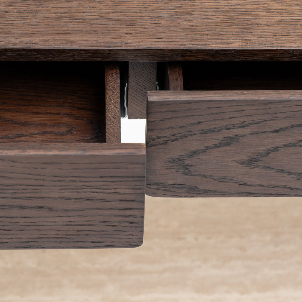 Nell Console - Espresso Oak & Travertine - Console Table with Storage Tolv Loom Collection Dubai