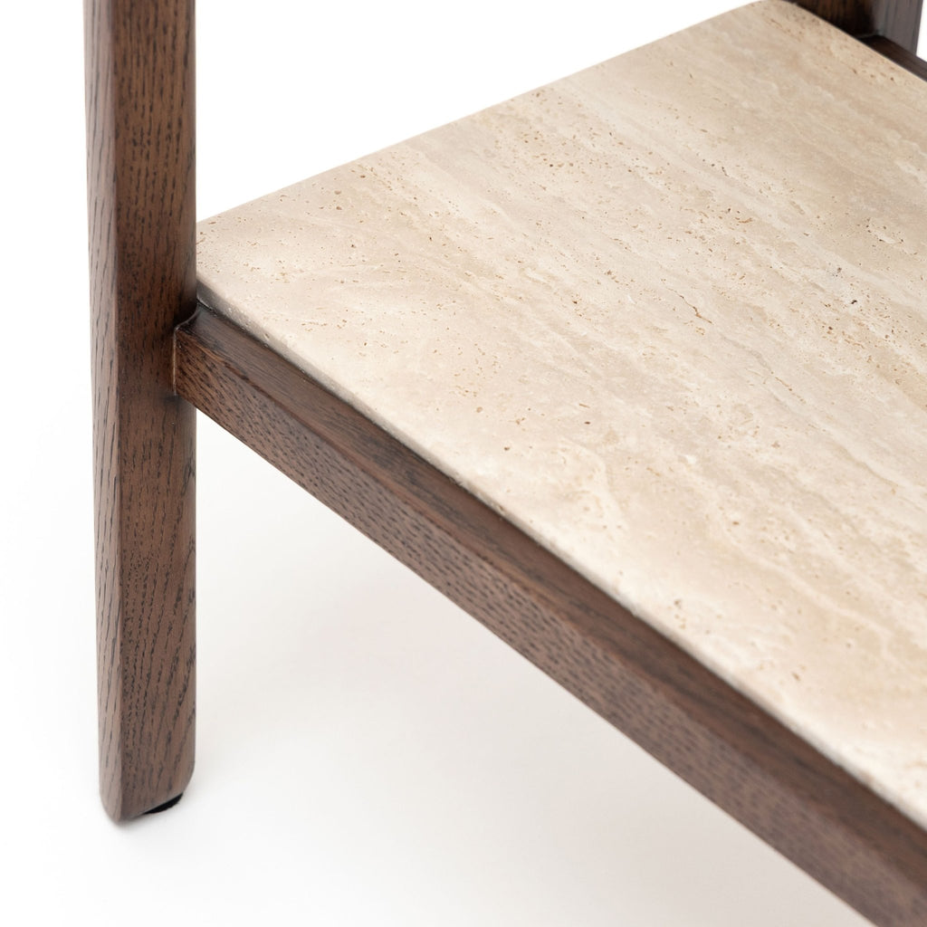 Nell Console - Espresso Oak & Travertine - Console Table with Storage Tolv Loom Collection Dubai