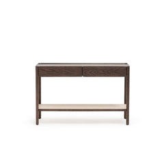 Nell Console - Espresso Oak & Travertine - Console Table with Storage Tolv Loom Collection Dubai