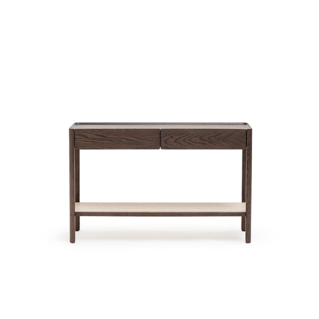 Nell Console - Espresso Oak & Travertine - Console Table with Storage Tolv Loom Collection Dubai
