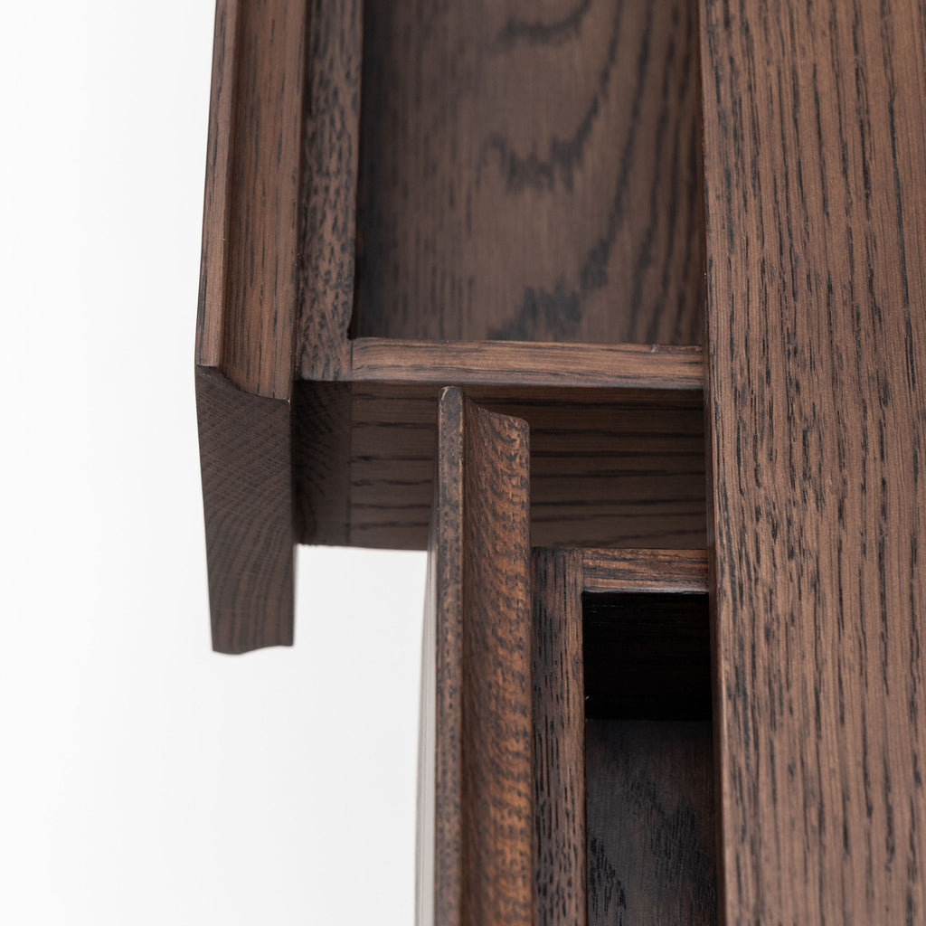 Nell Console - Espresso Oak & Travertine - Console Table with Storage Tolv Loom Collection Dubai