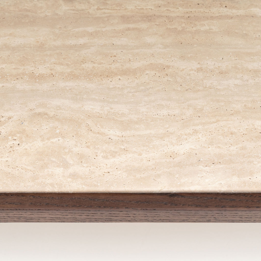 Nell Console - Espresso Oak & Travertine - Console Table with Storage Tolv Loom Collection Dubai