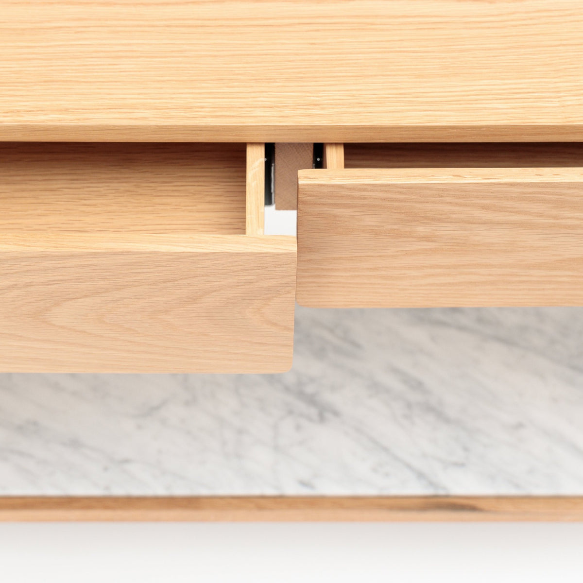 Nell Console - Light Oak & Bianca Carrara