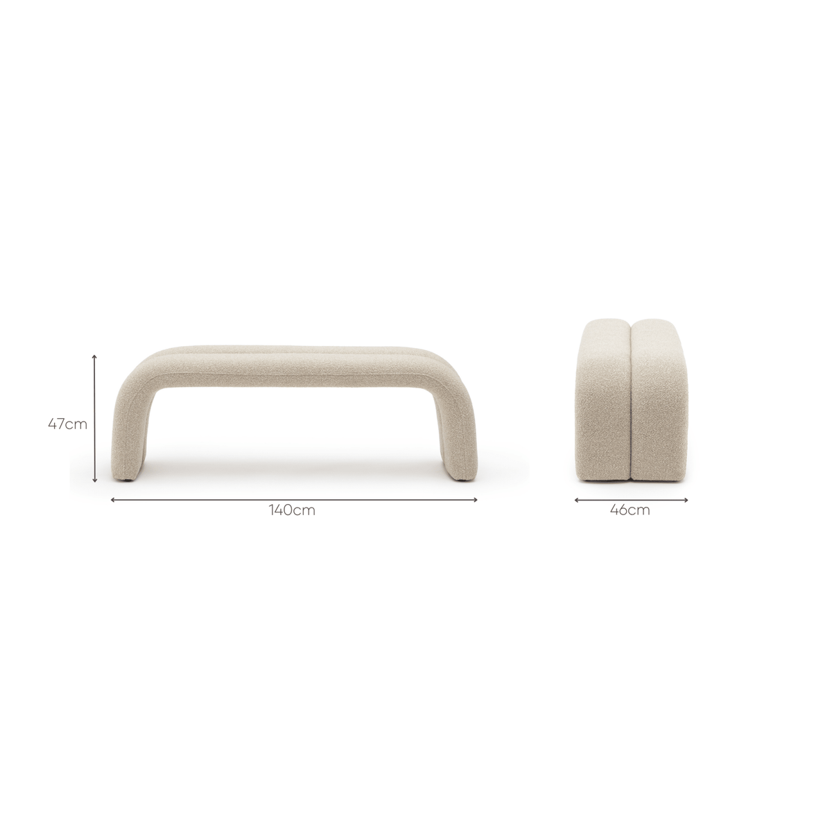 Nimbus Bench - Almond - Benches Loom Collection Loom Collection Dubai