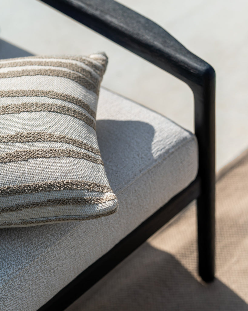 Nomad Stripes Outdoor Cushion - White - Lumbar - Loom Collection