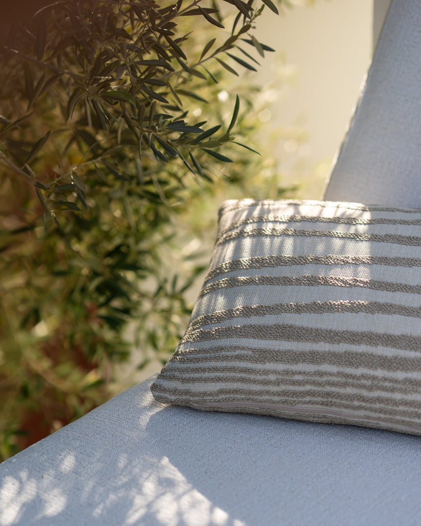 Nomad Stripes Outdoor Cushion - White - Lumbar - Loom Collection