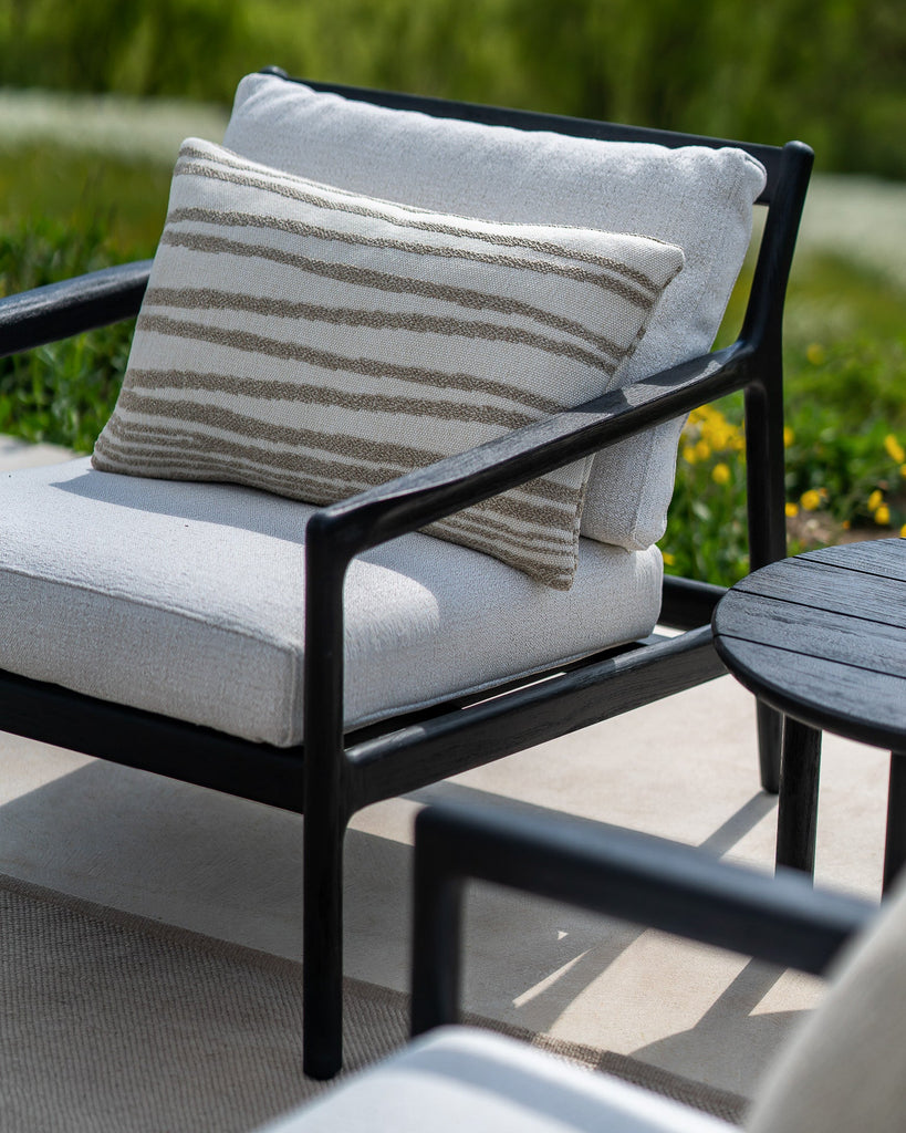 Nomad Stripes Outdoor Cushion - White - Lumbar - Loom Collection