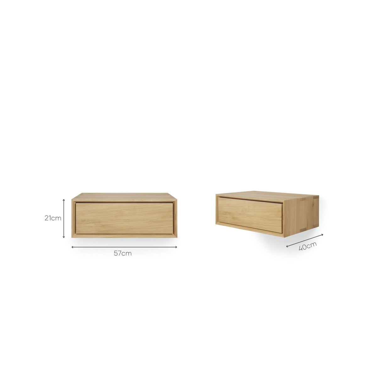 Nordic II Hanging Bedside Table - Oak - Bedside Tables Ethnicraft Loom Collection Dubai