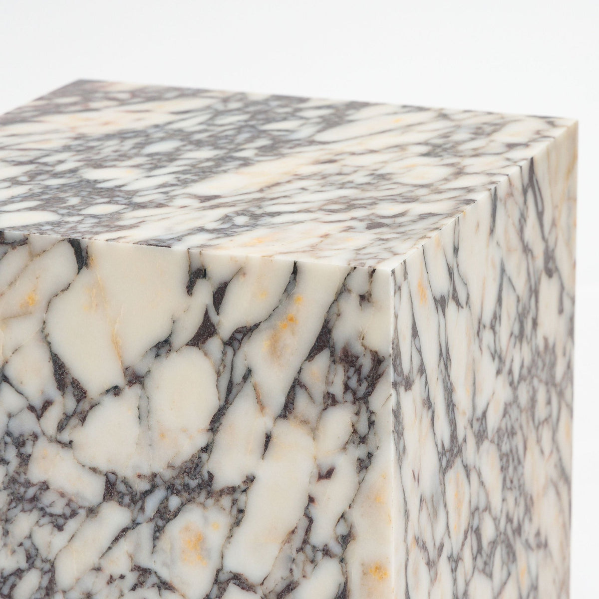 Nuba Cube Side Table - Calacatta Viola - Side Tables Loom Collection Loom Collection Dubai