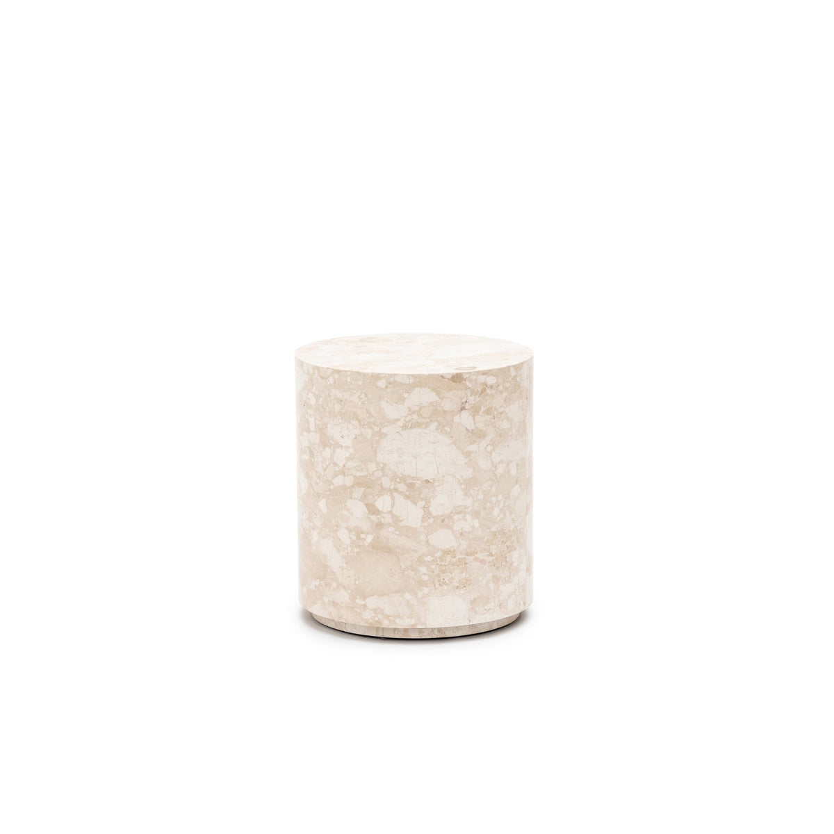 Nuba Cylinder Side Table - Kunis Breccia Marble