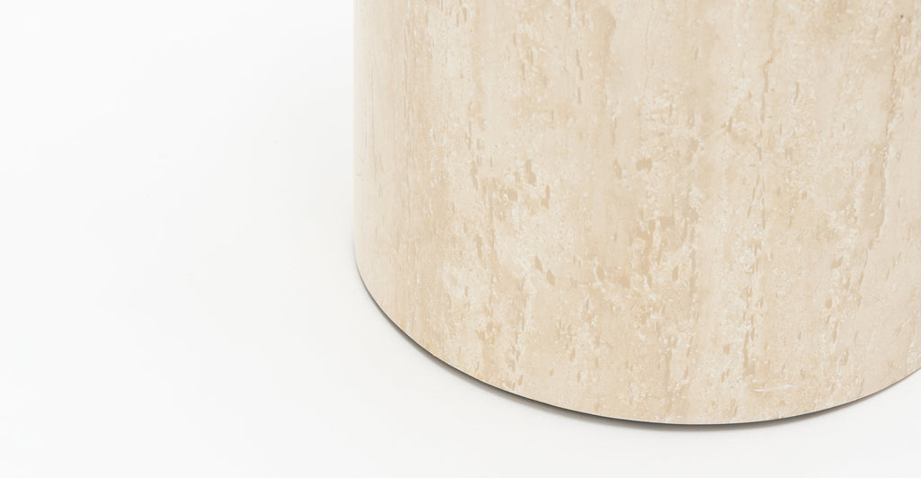 Nuba Cylinder Side Table - Travertine.