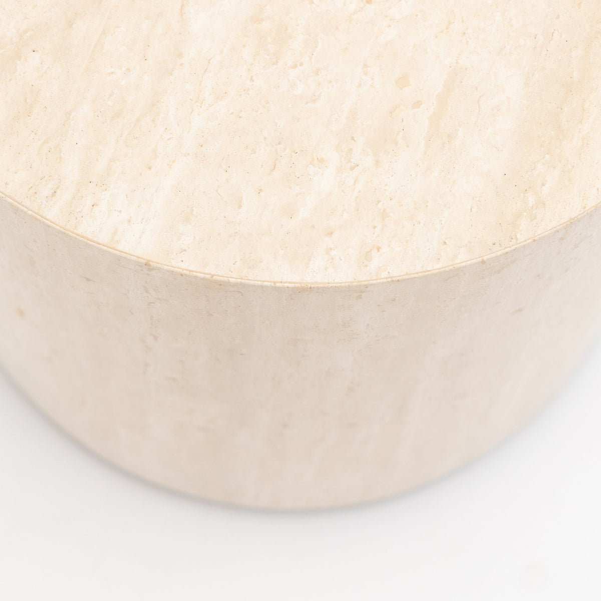 Nuba Cylinder Side Table - Travertine