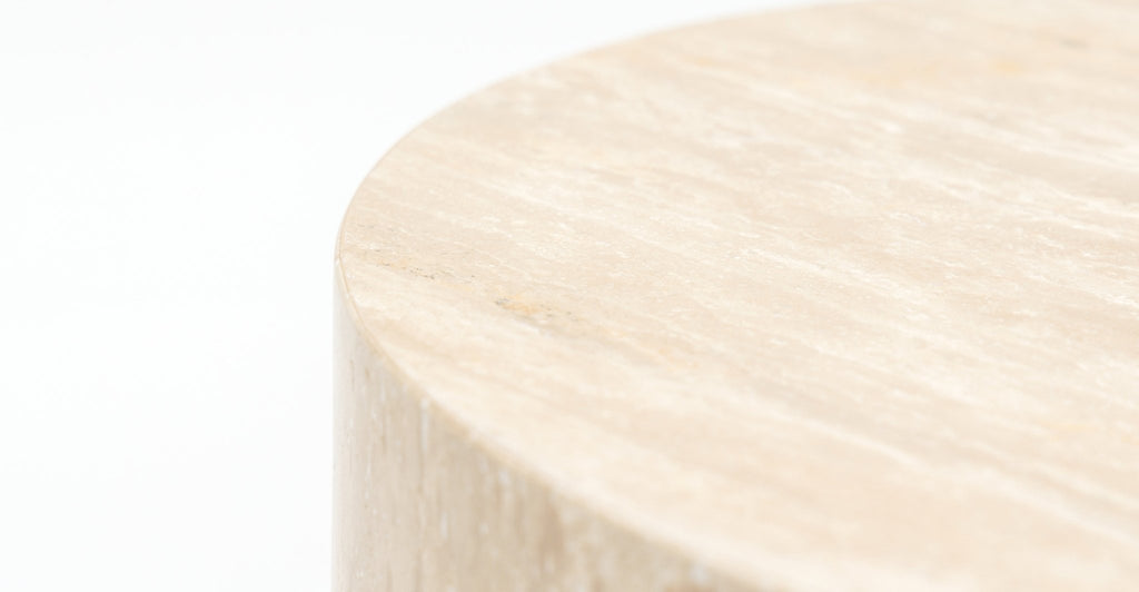 Nuba Cylinder Side Table - Travertine.