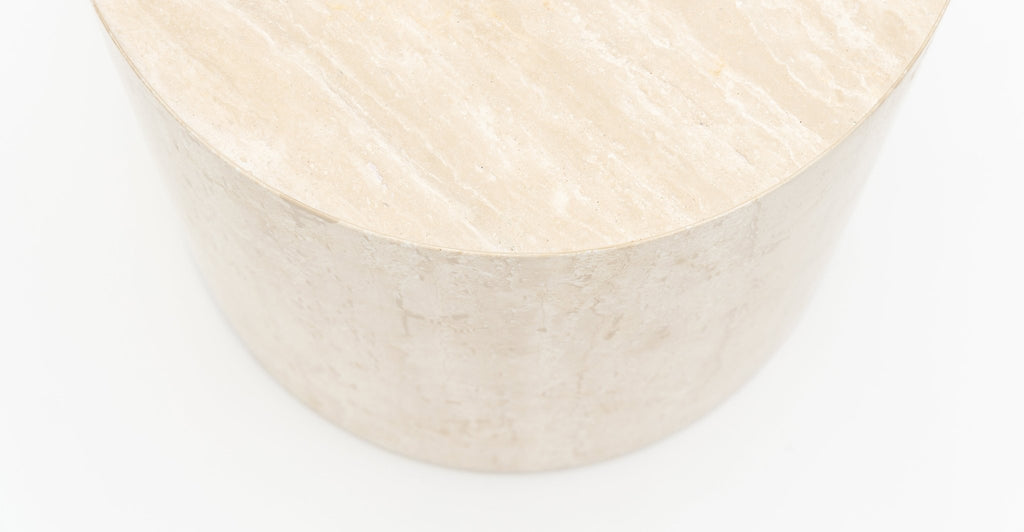 Nuba Cylinder Side Table - Travertine.