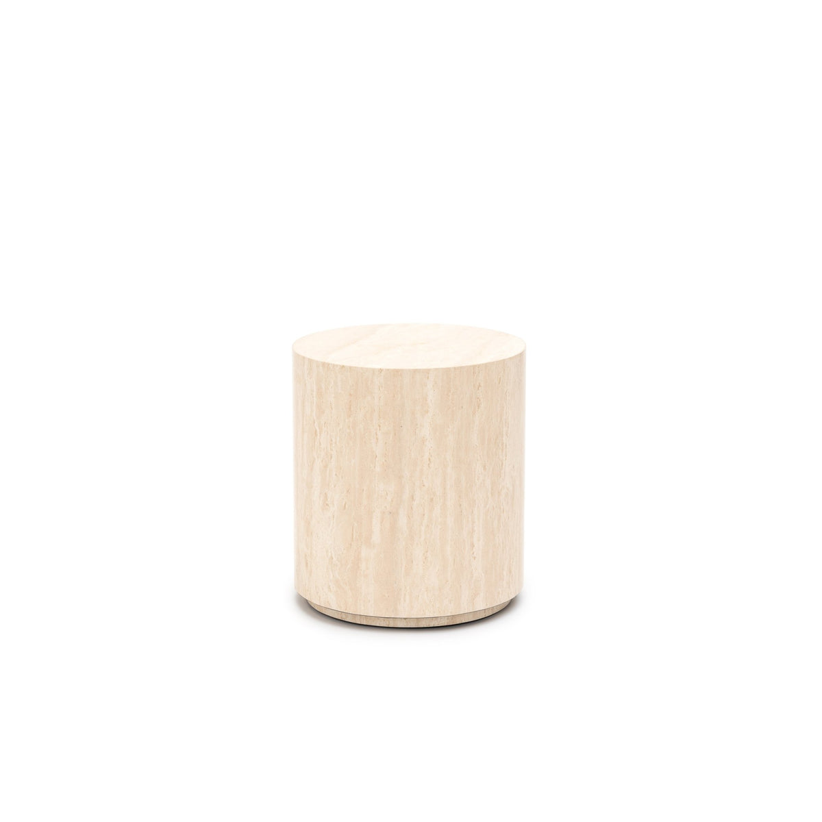 Nuba Cylinder Side Table - Travertine