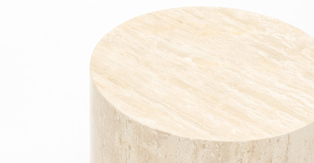 Nuba Cylinder Side Table - Travertine.