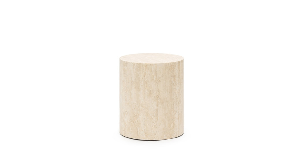 Nuba Cylinder Side Table - Travertine.