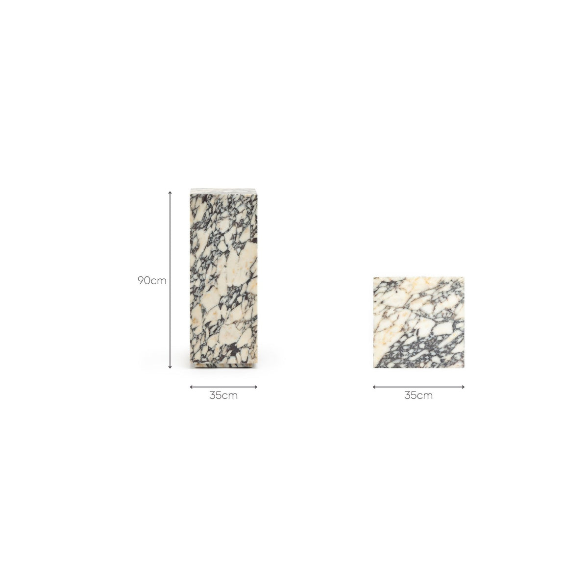 Nuba Pedestal - Calacatta Viola - Pedestals Loom Collection Loom Collection Dubai