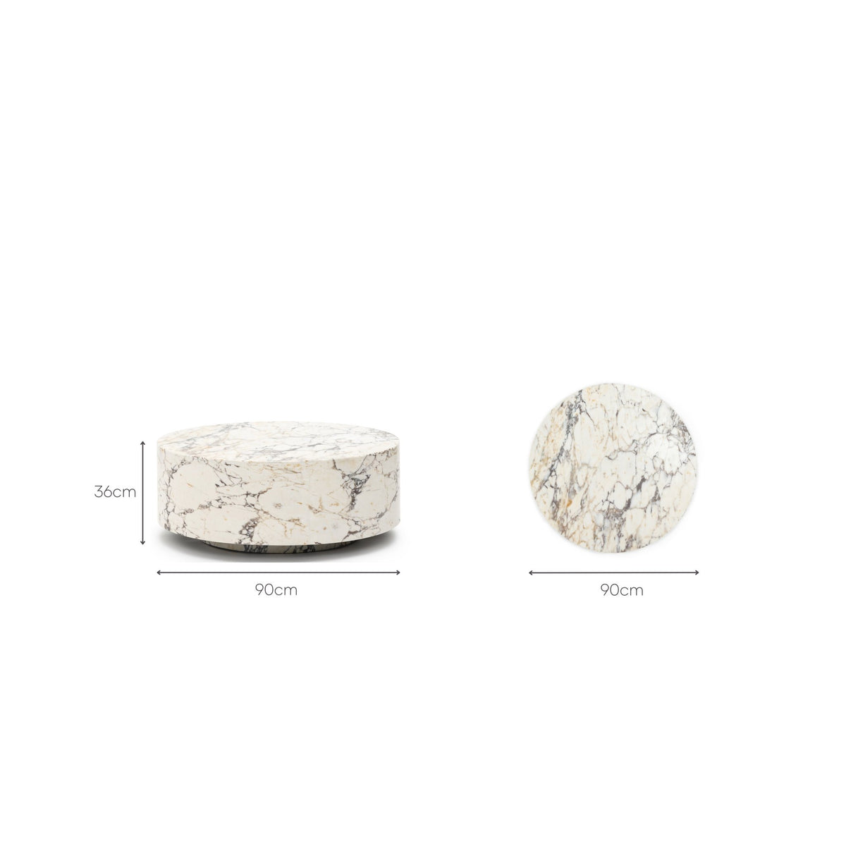 Nuba Round Coffee Table - Calacatta Viola