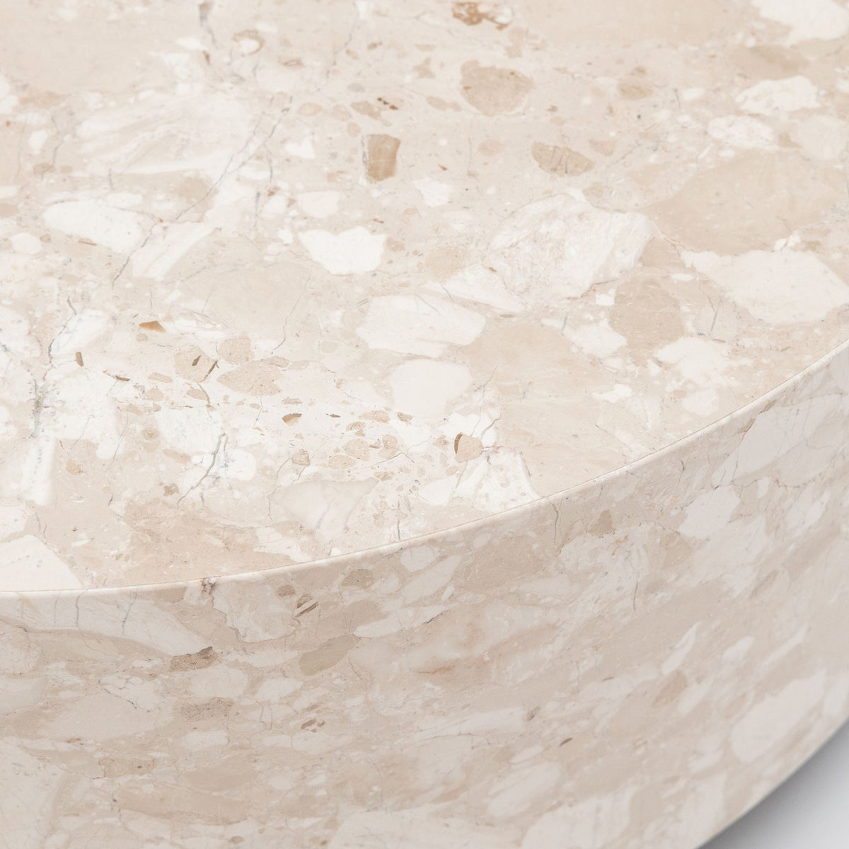 Nuba Round Coffee Table - Kunis Breccia Marble - Coffee Tables Loom Collection Loom Collection Dubai