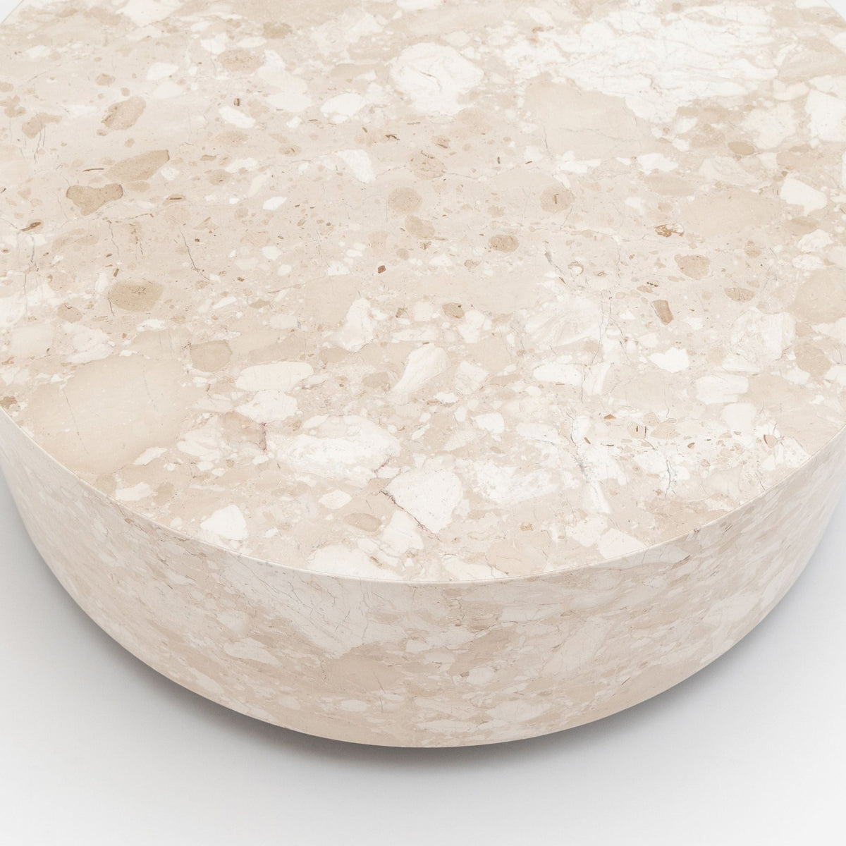 Nuba Round Coffee Table - Kunis Breccia Marble - Coffee Tables Loom Collection Loom Collection Dubai