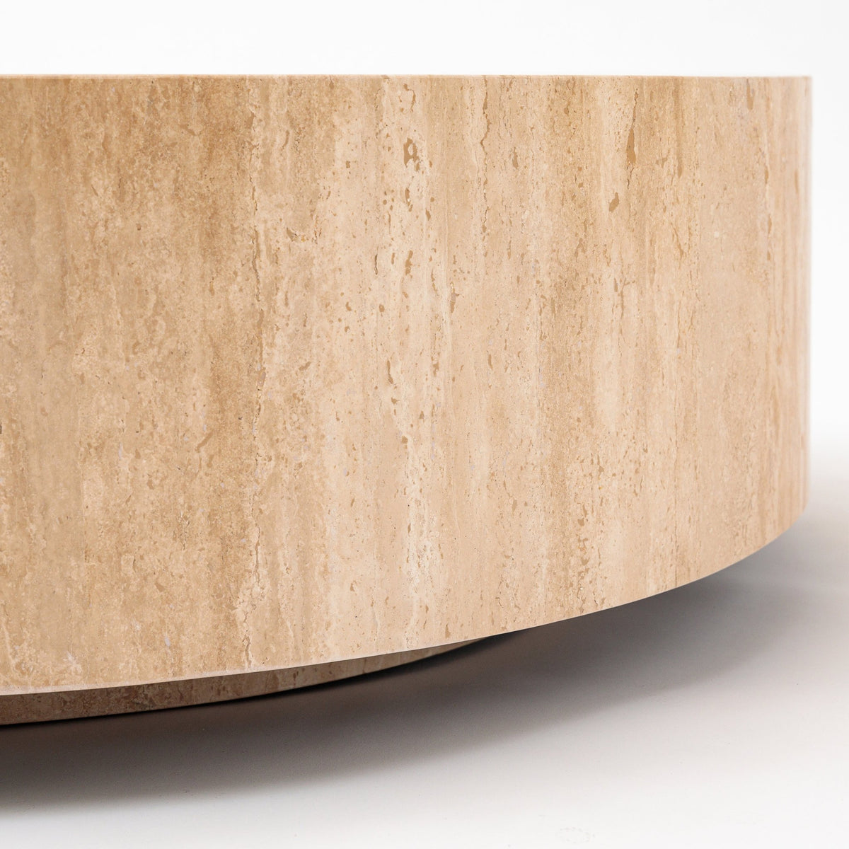 Nuba Round Coffee Table - Travertine - Coffee Tables Loom Collection Loom Collection Dubai