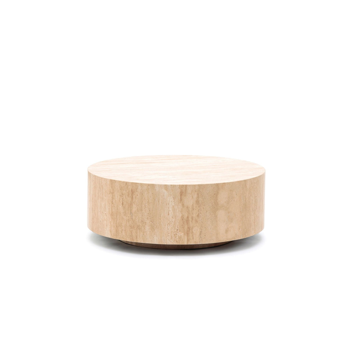 Nuba Round Coffee Table - Travertine - Coffee Tables Loom Collection Loom Collection Dubai