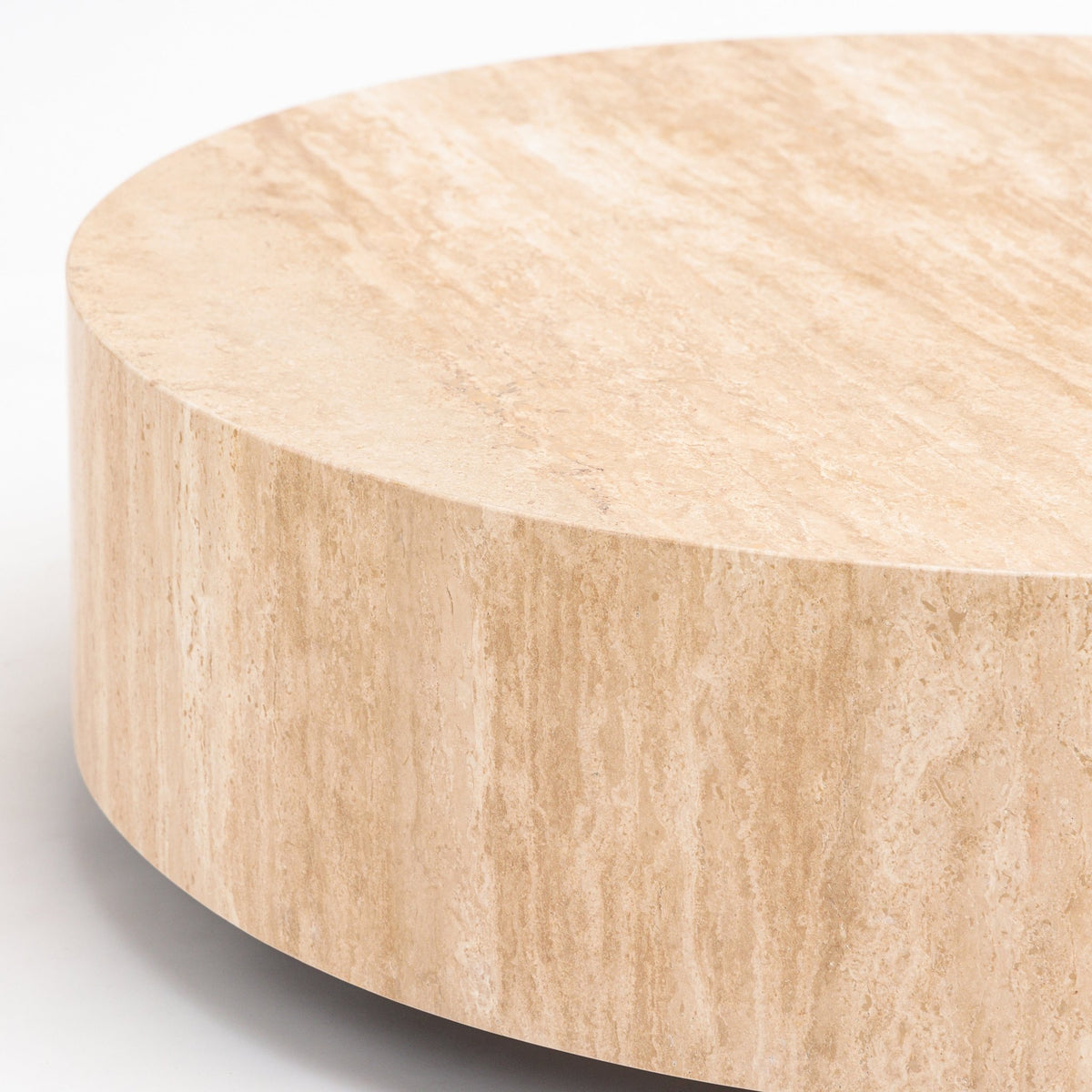 Nuba Round Coffee Table - Travertine - Coffee Tables Loom Collection Loom Collection Dubai