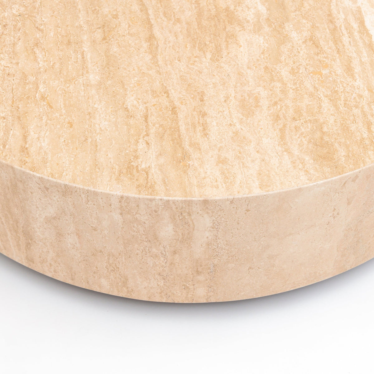 Nuba Round Coffee Table - Travertine - Coffee Tables Loom Collection Loom Collection Dubai