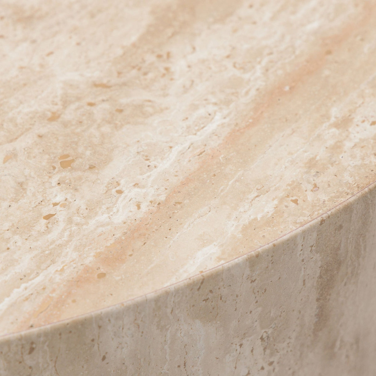 Nuba Round Coffee Table - Travertine - Coffee Tables Loom Collection Loom Collection Dubai