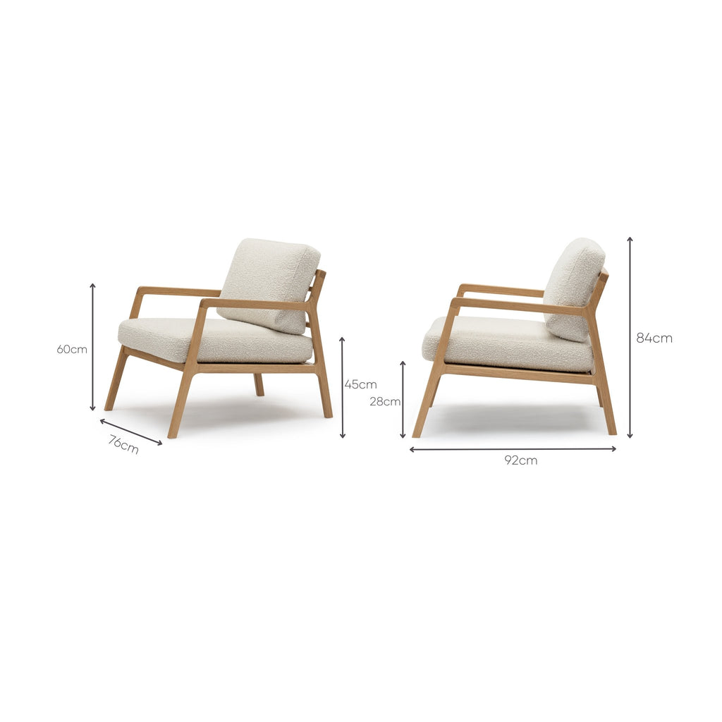 Nysse Armchair - Light Oak & Biggello Milk - Loom Collection