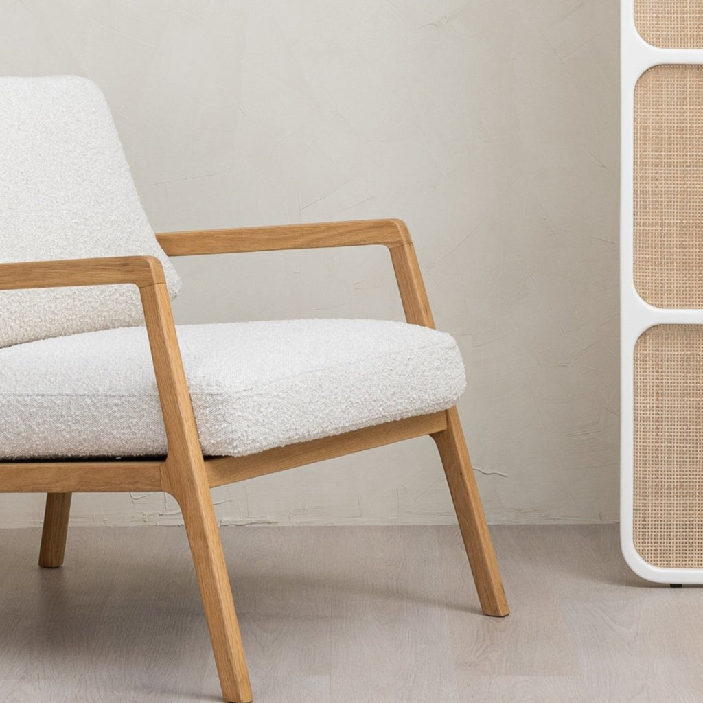 Nysse Armchair - Light Oak & Biggello Milk - Loom Collection