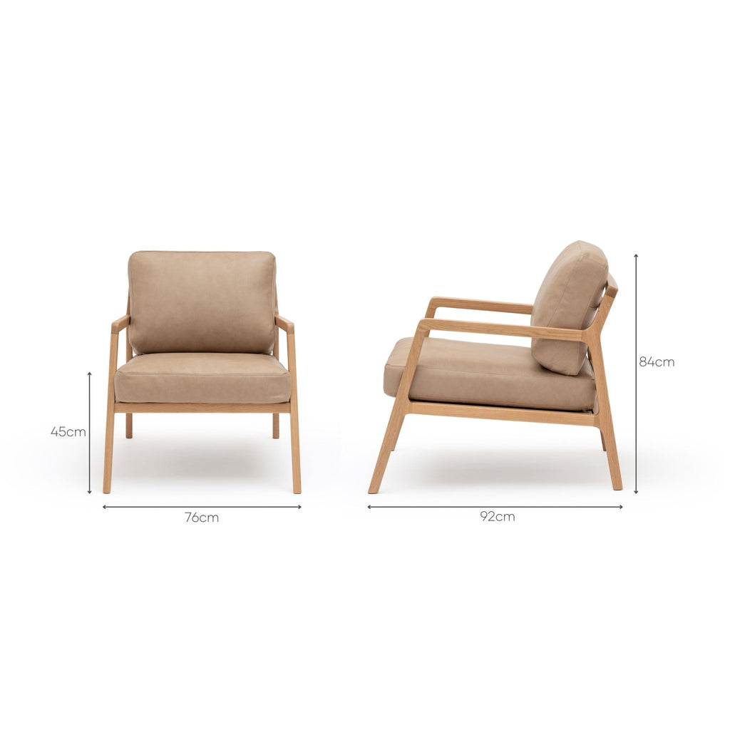 Nysse Armchair - Light Oak & Desert - Accent Chairs Tolv Loom Collection Dubai