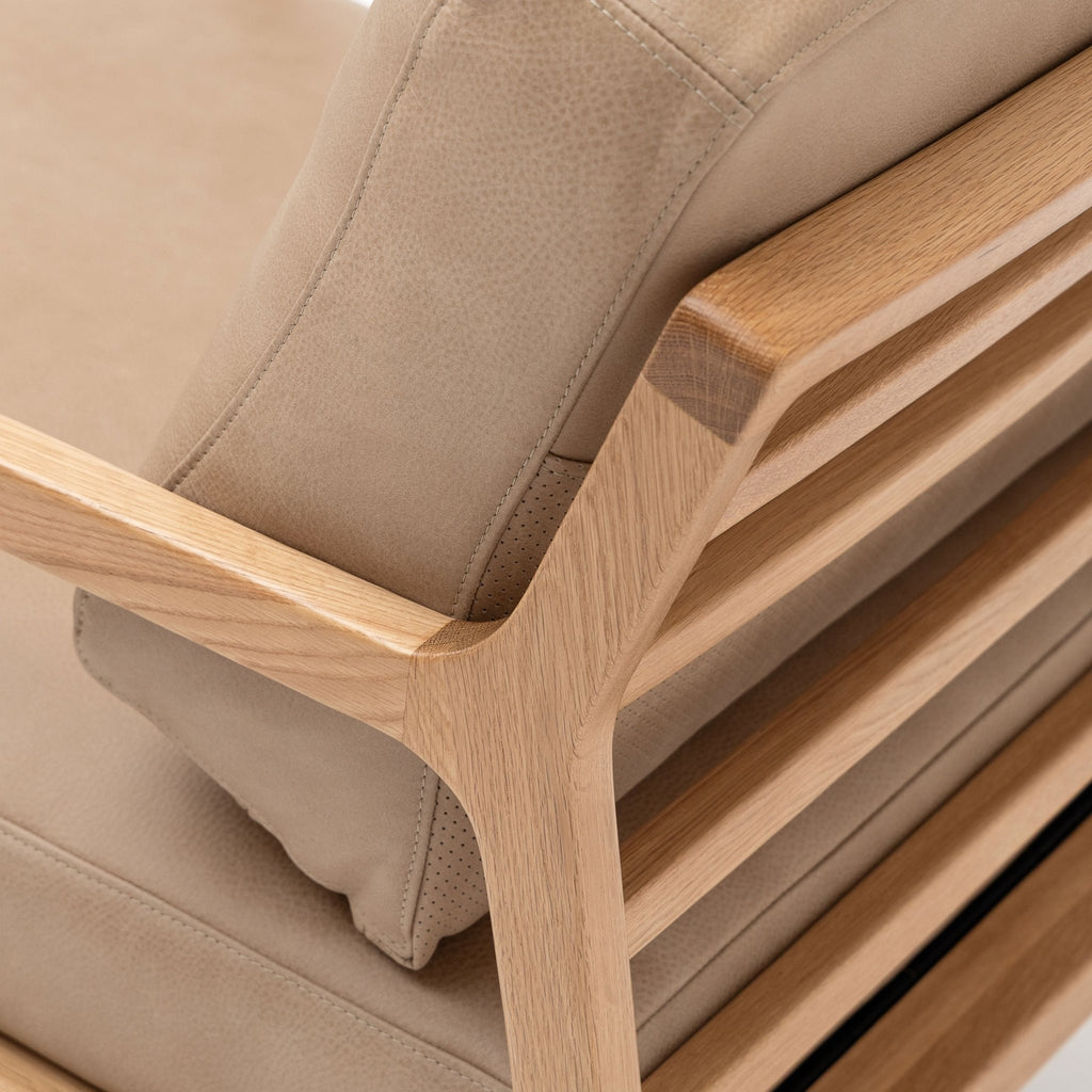 Nysse Armchair - Light Oak & Desert - Accent Chairs Tolv Loom Collection Dubai