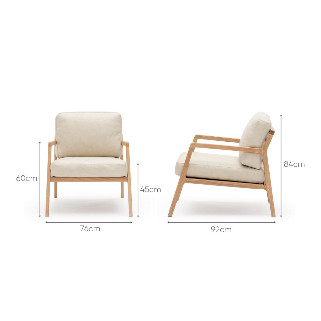 Nysse Armchair - Light Oak & Oatmeal - Loom Collection