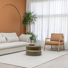 Nysse Armchair - Light Oak & Pecan Leather