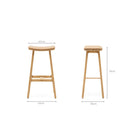 Odd Bar Stool - Light Oak & Pecan Leather